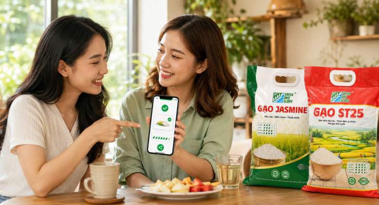 Khách hàng online mua gạo tích điểm và giới thiệu bạn bè